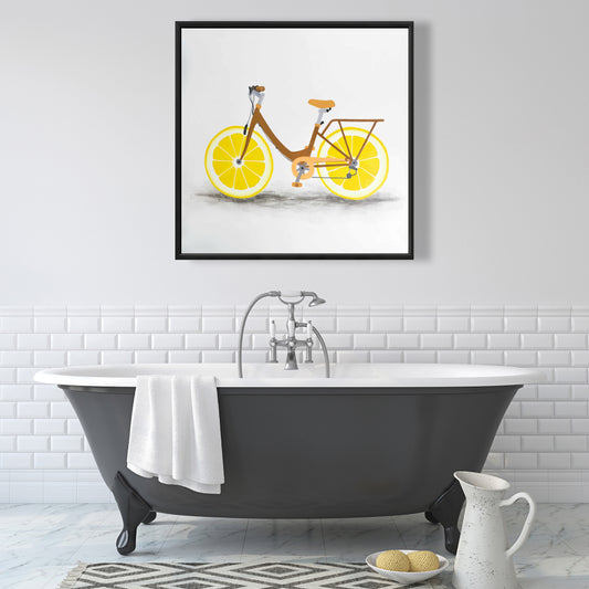 Toile encadrée Brown Gastronomie - Décoration d'intérieur à motif de vélo citronné