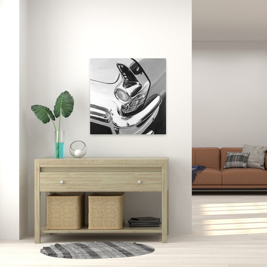 Beautiful Chrome Car Canvas | Monochrome Home Decor Art