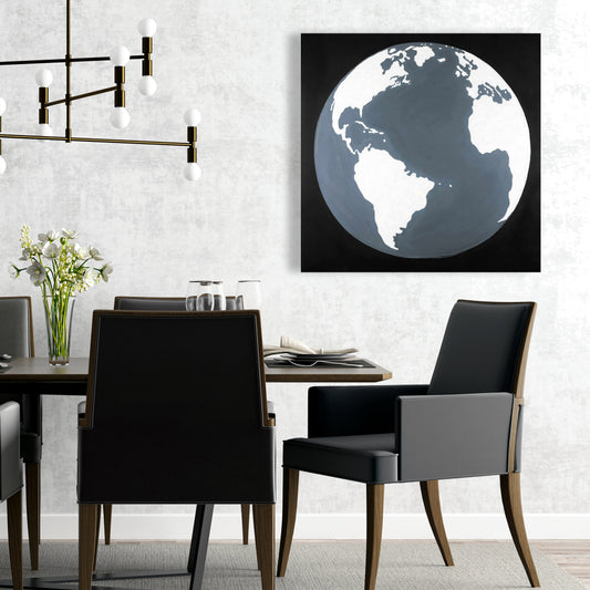 Earth Satellite View Canvas | Scenic Galaxy Bedroom Decor