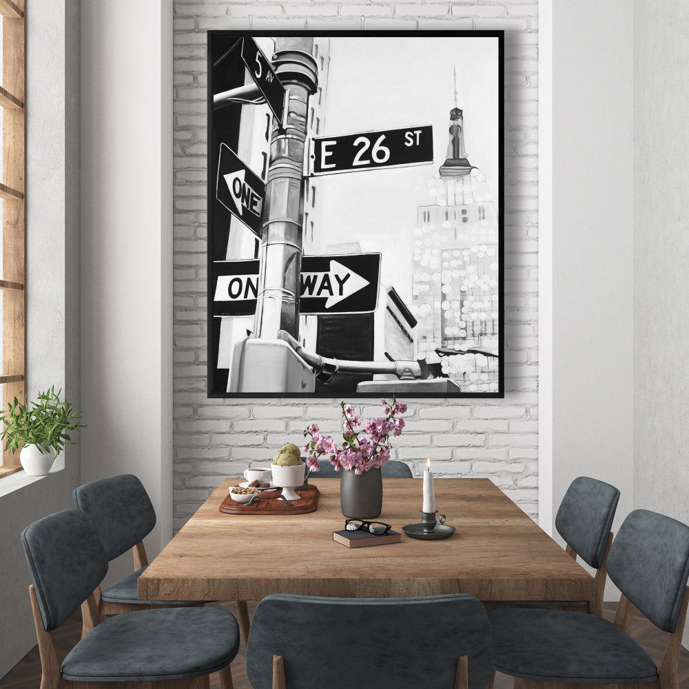 Toile de panneaux de signalisation de New York | Décoration murale
