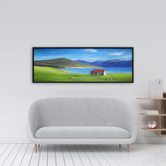Scottish Highlands Canvas | Blue Coastal Bedroom Decor