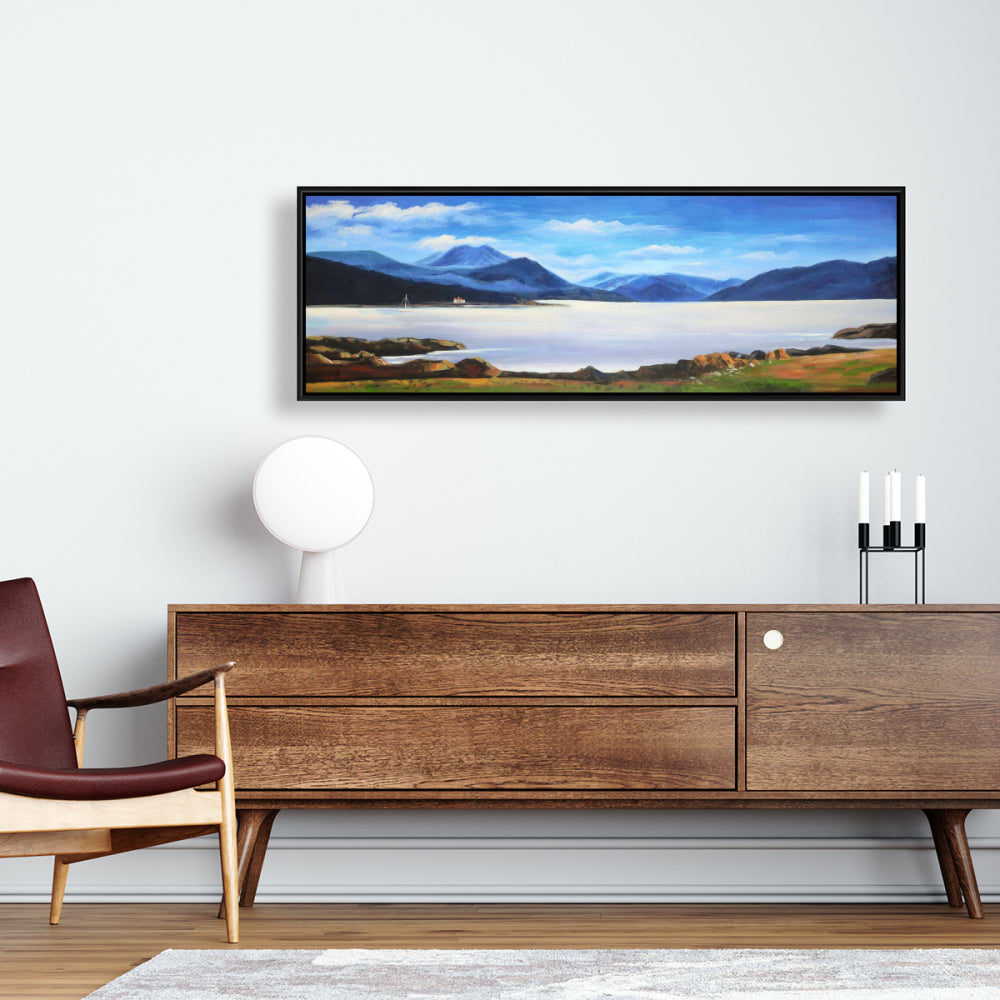 Toile panoramique des Highlands écossaises | Décoration d'intérieur encadrée