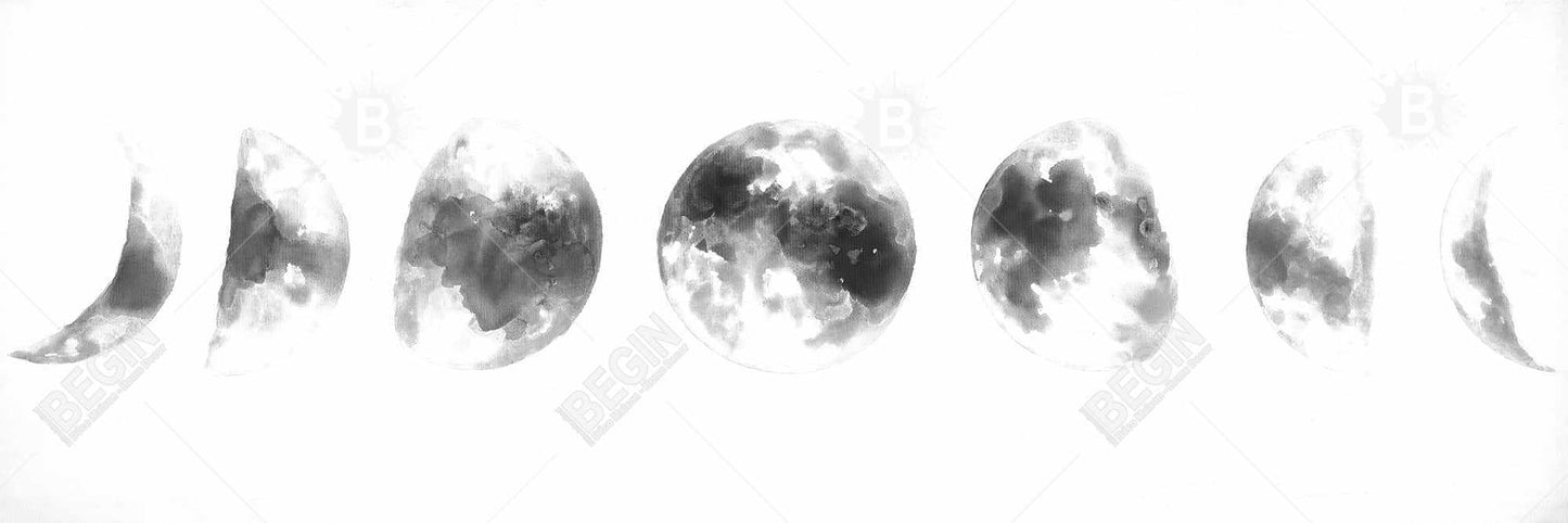 Minimalist White Bedroom Canvas - Eclipse in Several Phases