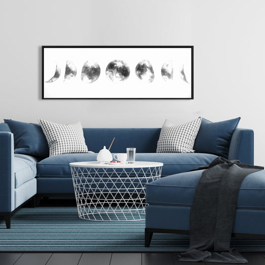 Toile encadrée « Éclipse des phases » – Décoration d'intérieur minimaliste inspirée de l'astronomie