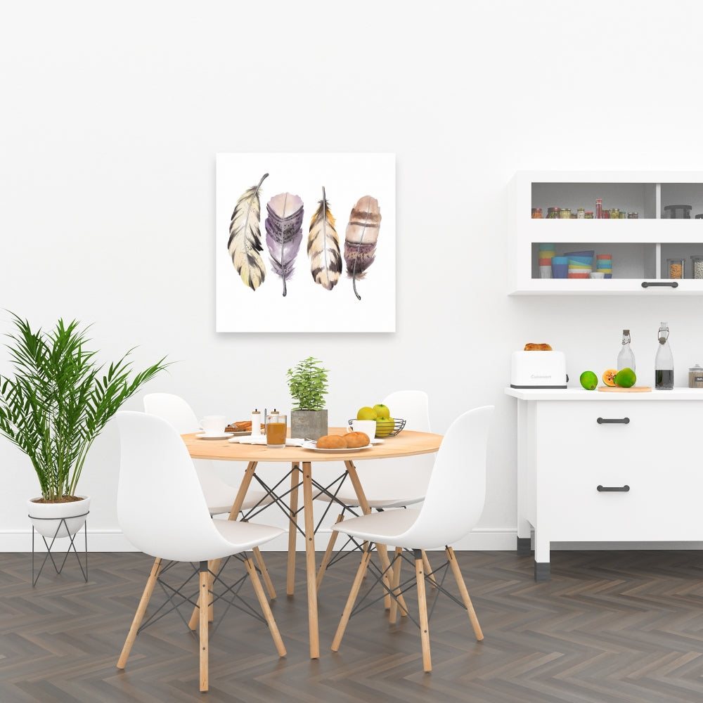 Bohemian Animals Canvas | Purple Feather Set | Home Decor