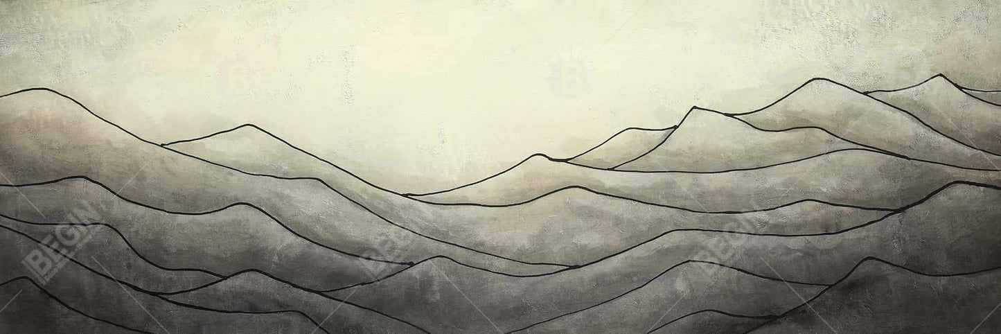 Brown Bedroom Mountains Canvas - Desaturated Waves Decor
