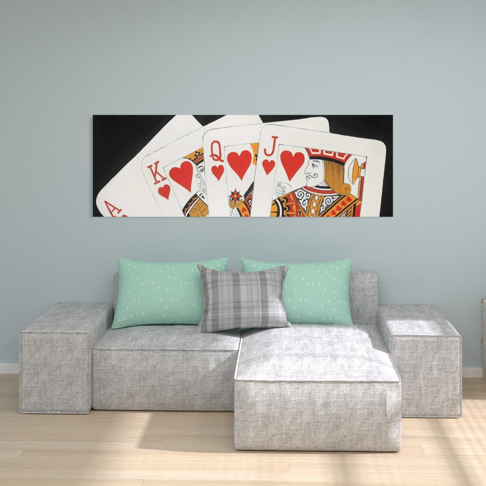 Heart Royal Flush Canvas | Hyperrealist Home Decor Art