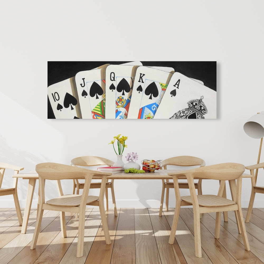 Card Game Spades Royal Flush Canvas - Home Decor Art