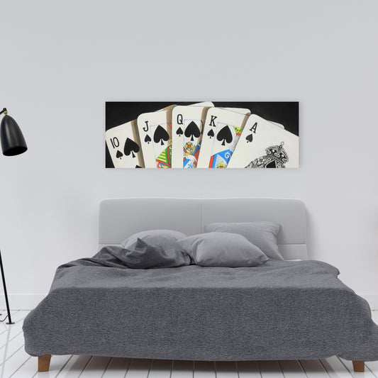 Toile « Jeu de cartes : Pique, Quinte Royale » - Décoration d'intérieur