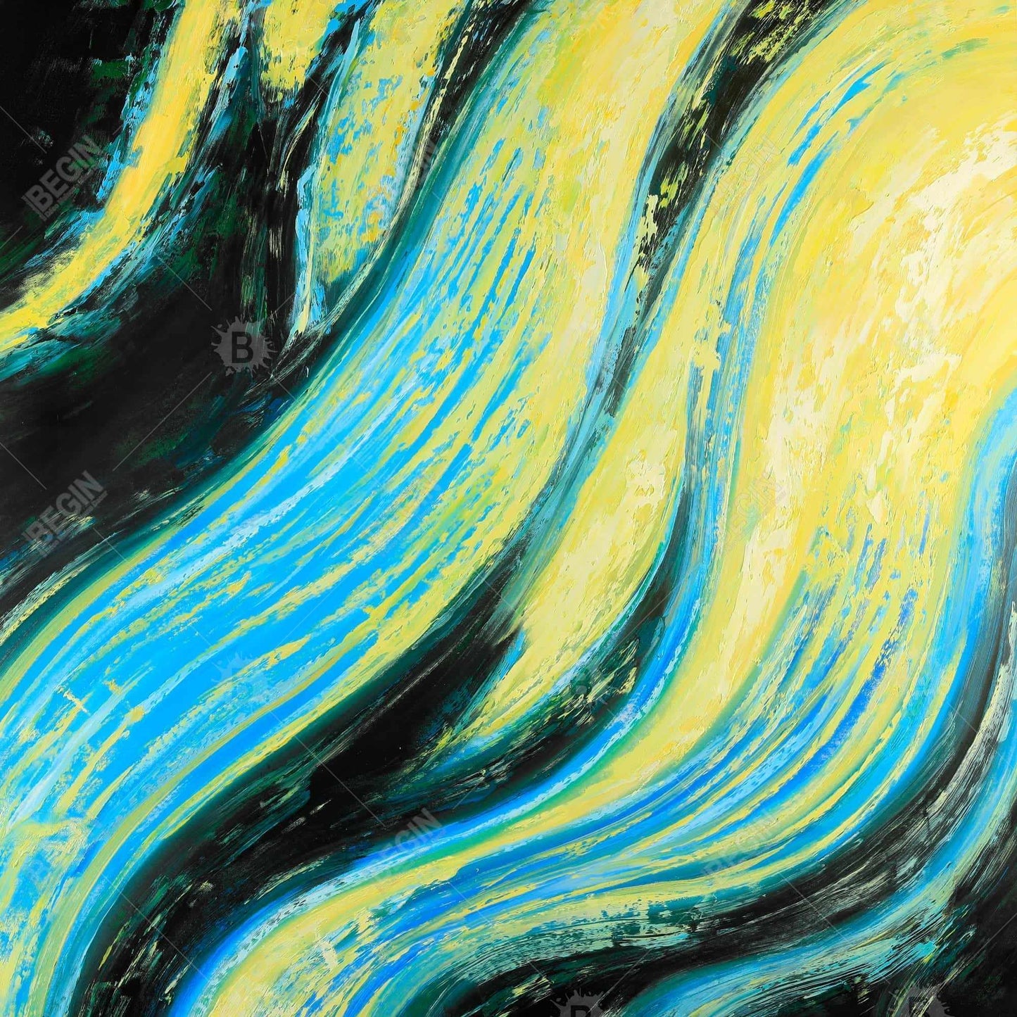 Wavy Magical Liquid Abstract Canvas | Framed Bedroom Decor