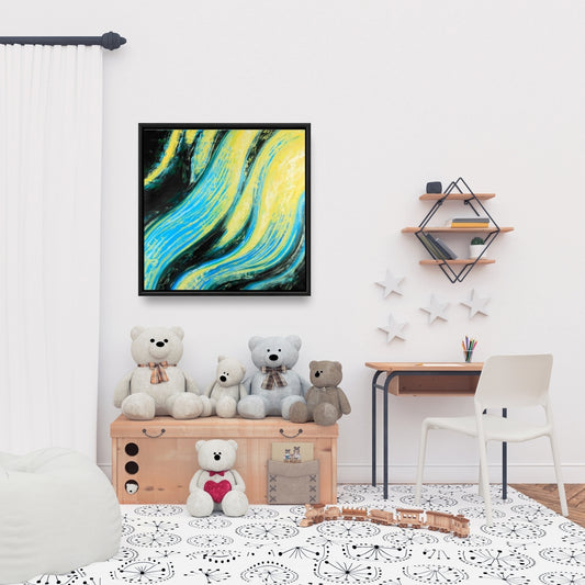 Wavy Magical Liquid Abstract Canvas | Framed Bedroom Decor