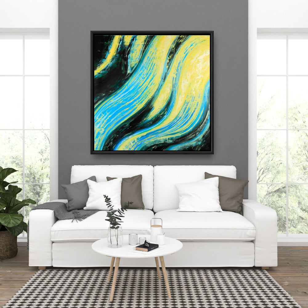 Wavy Magical Liquid Abstract Canvas | Framed Bedroom Decor
