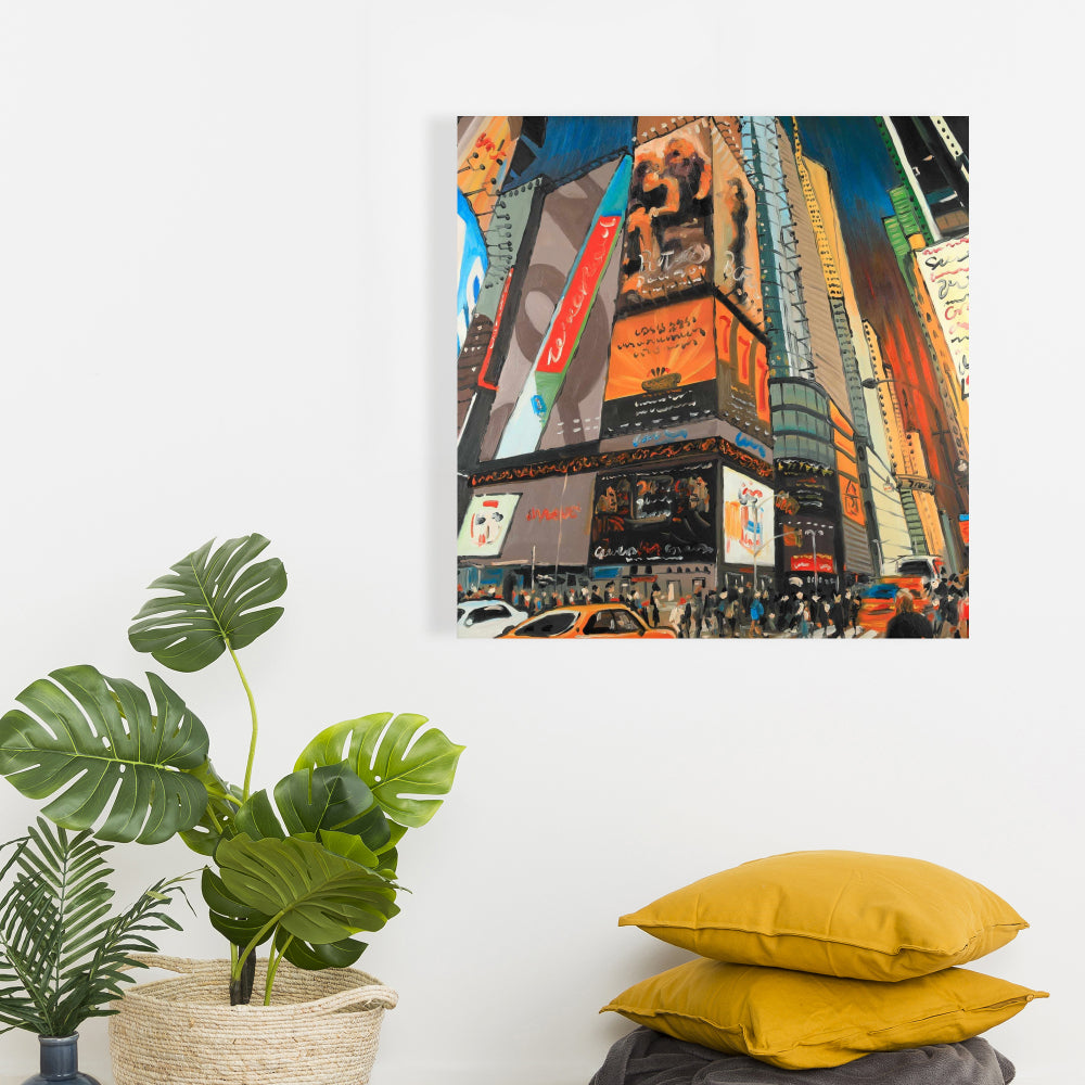 Illuminated New York City Street Canvas - Modern Home Decor