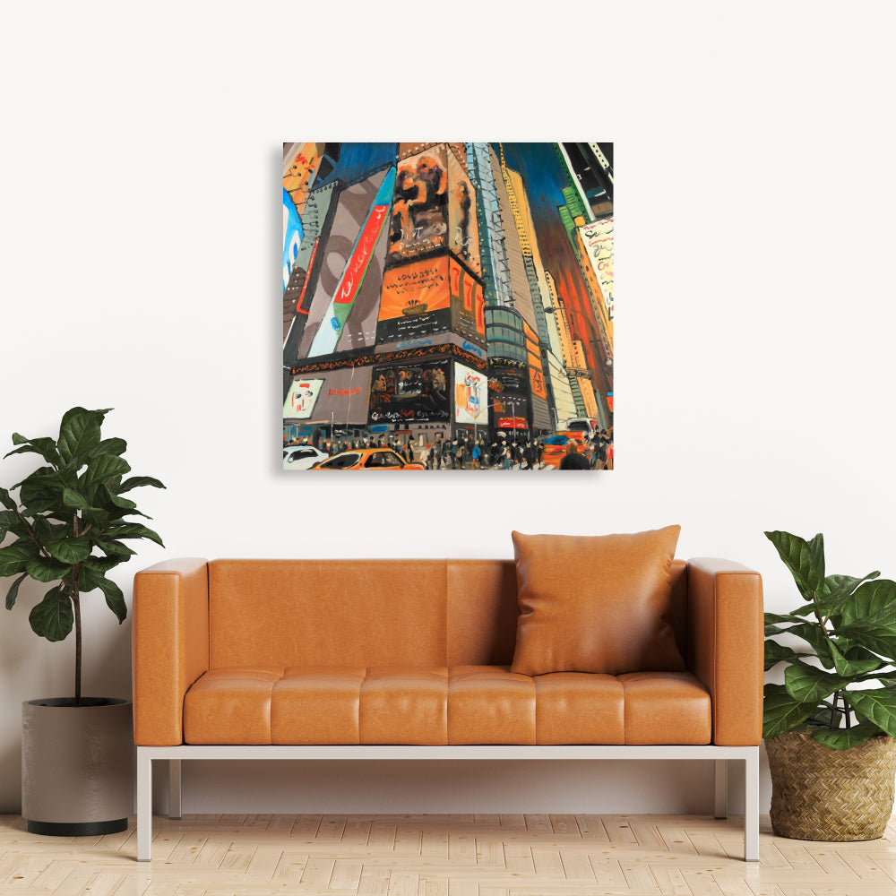 Illuminated New York City Street Canvas - Modern Home Decor