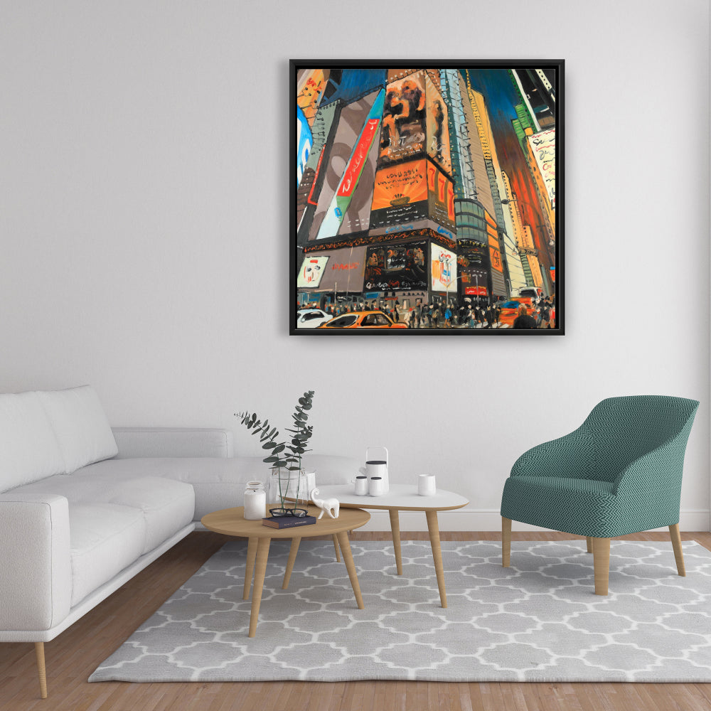 Toile représentant une rue illuminée de New York | Décoration d'intérieur
