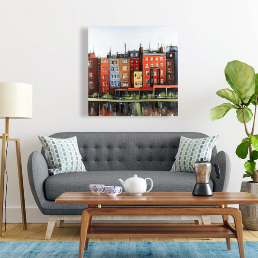 Toile aux couleurs d'automne de Boston | Décoration murale pour chambre américaine