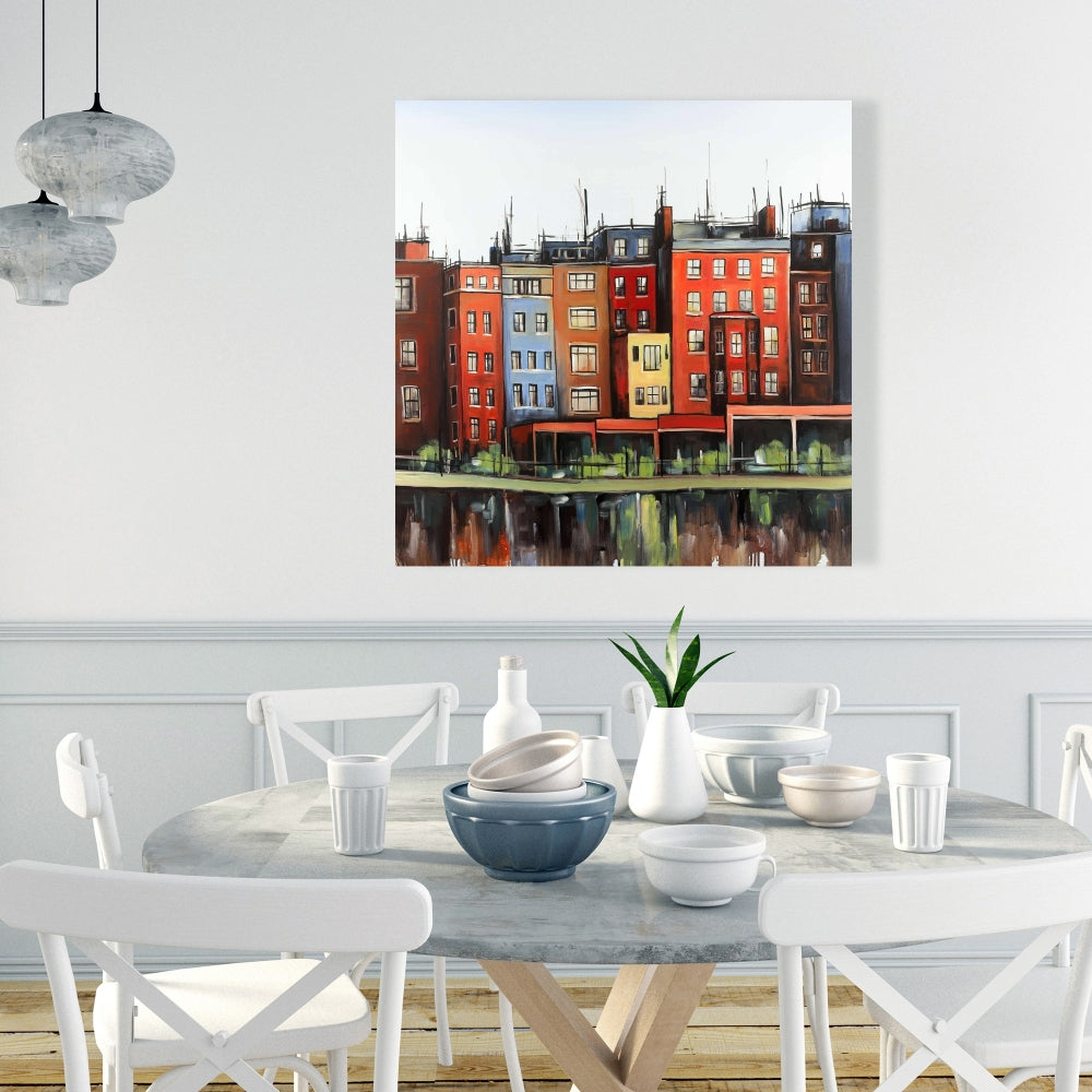 Boston Fall Colors Canvas | American Bedroom Wall Art Decor