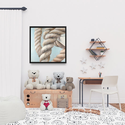 Boat Rope Knot Closeup Canvas | Coastal Bedroom Decor