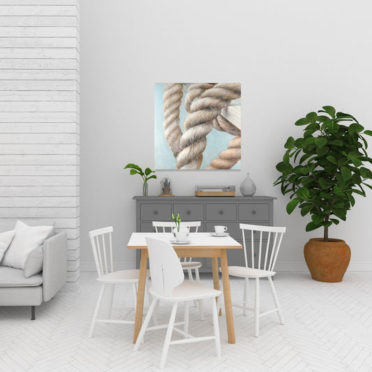 Boat Rope Knot Canvas - Brown Bedroom Wall Art Decor