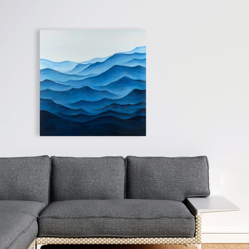 Blue Ocean Minimalist Bedroom Canvas - Home Decor Art