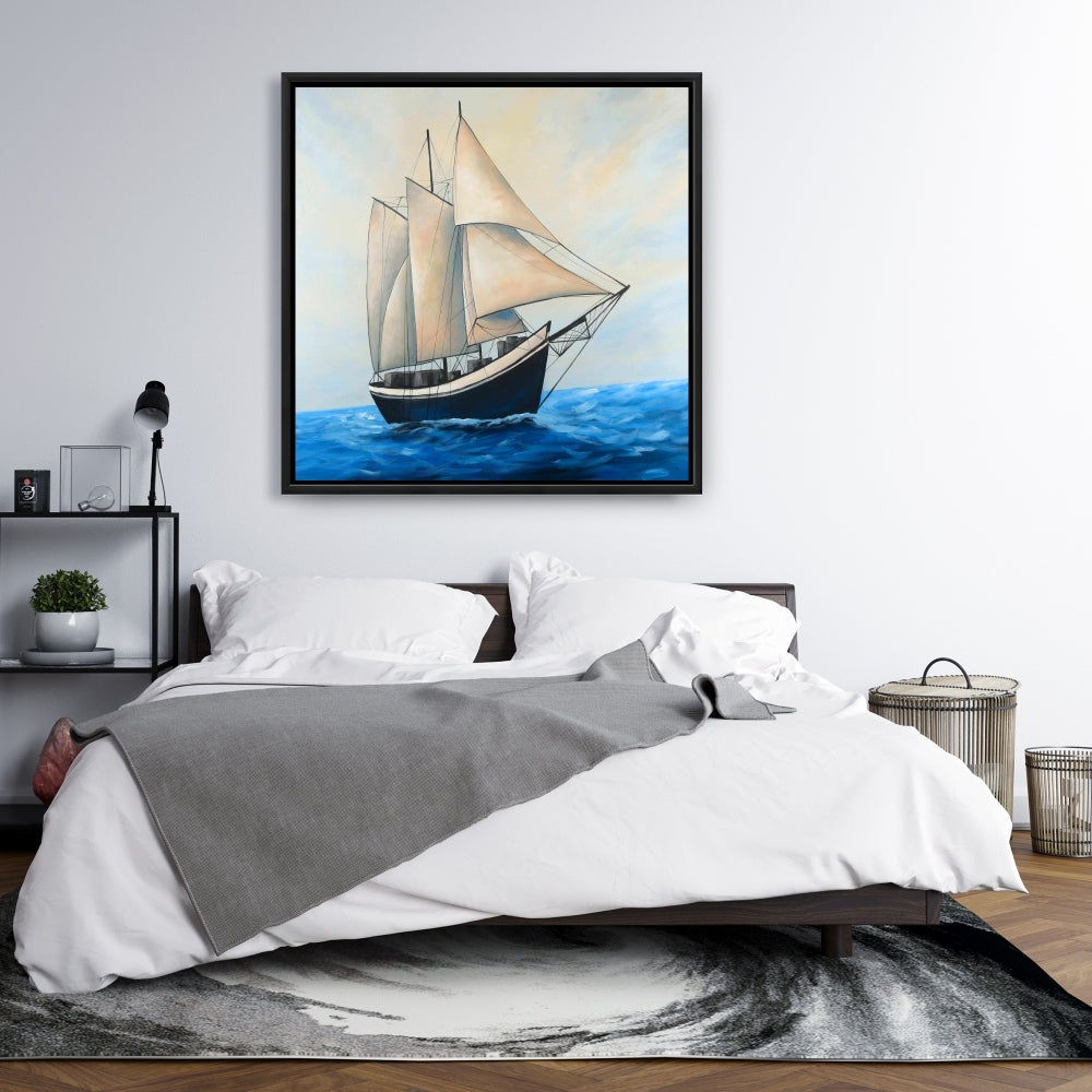 Toile « Bateau côtier ensoleillé » | Décoration murale