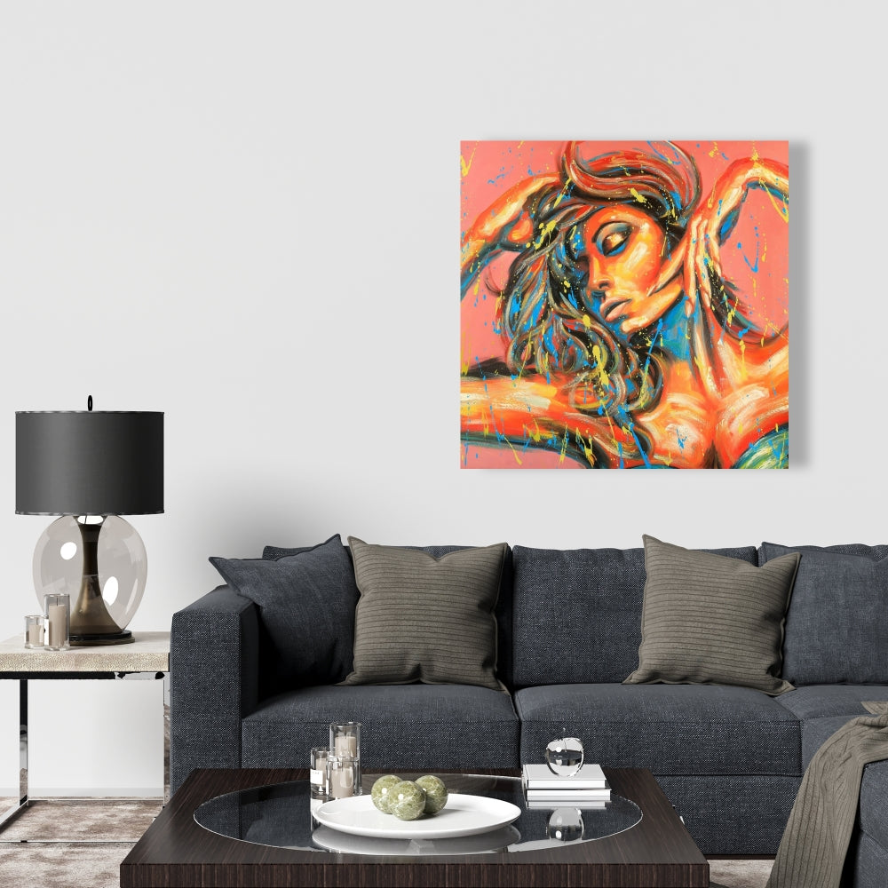 Dance the Colors - Orange Canvas Art for Home Decor