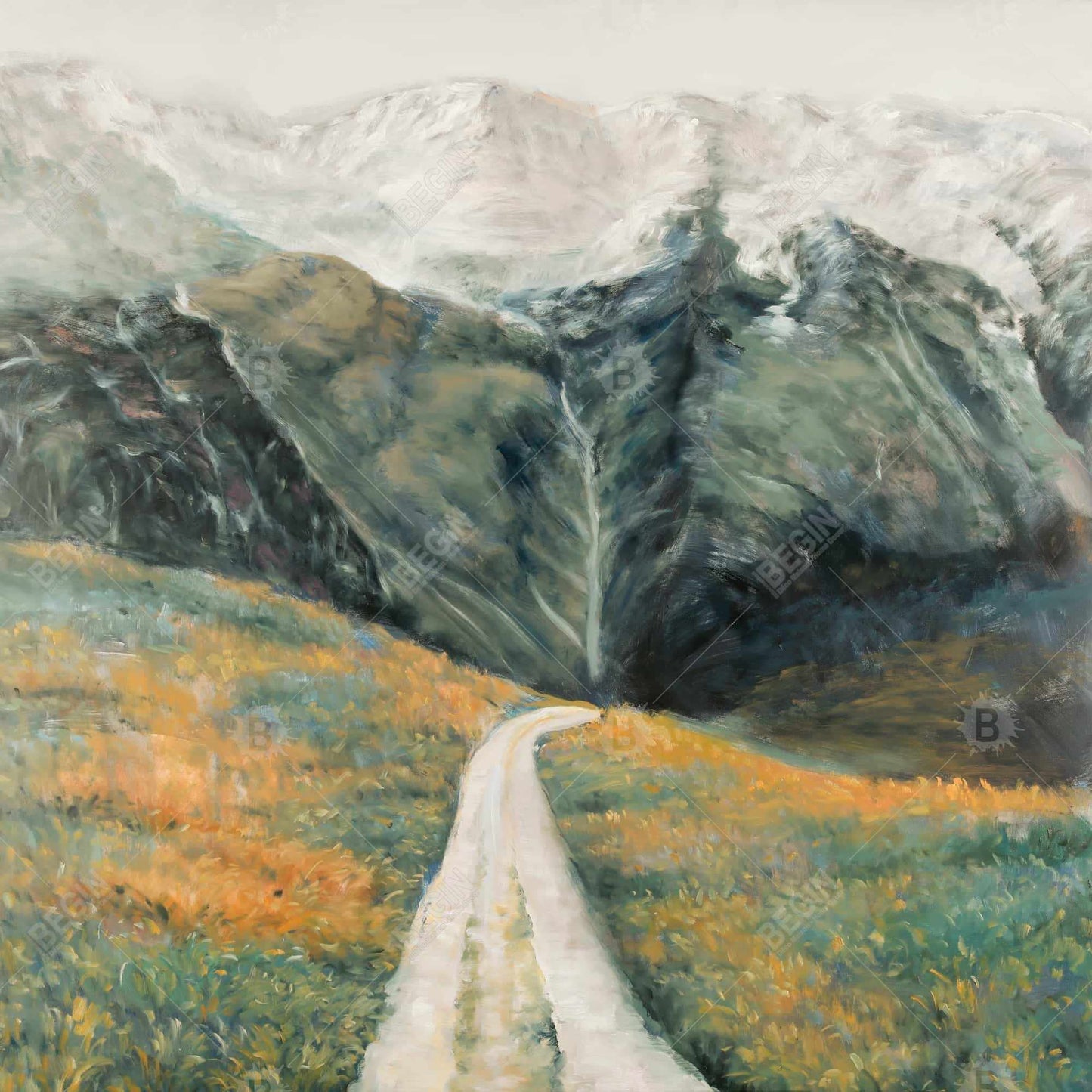 Mountainous Landscape Canvas | Contemporary Home Decor Art