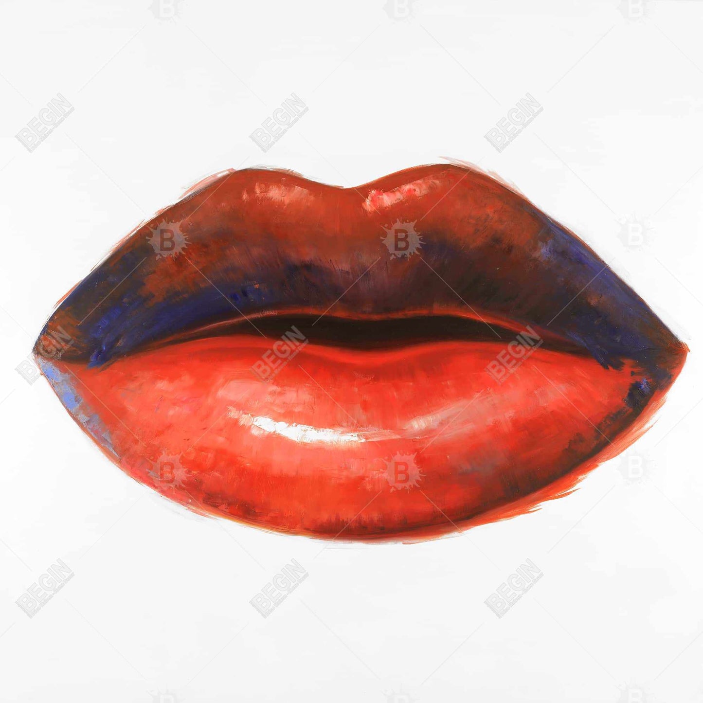 Romantic Beauty Bedroom Canvas - Red Lipstick Home Decor