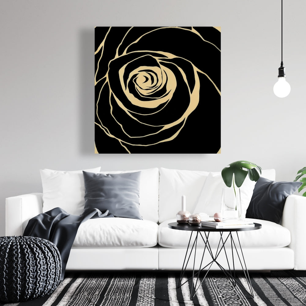 Romantic Black Rose Canvas - Elegant Bedroom Wall Art Decor