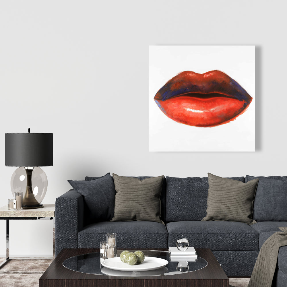 Romantic Beauty Bedroom Canvas - Red Lipstick Home Decor
