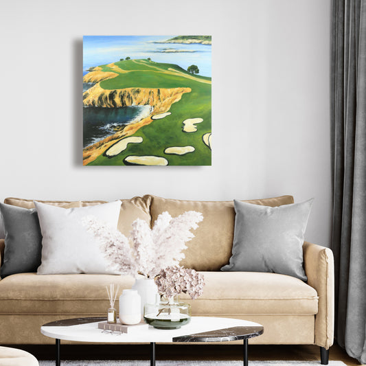 Blue Coastal Canvas - Pebble Beach Golf Links Home Decor