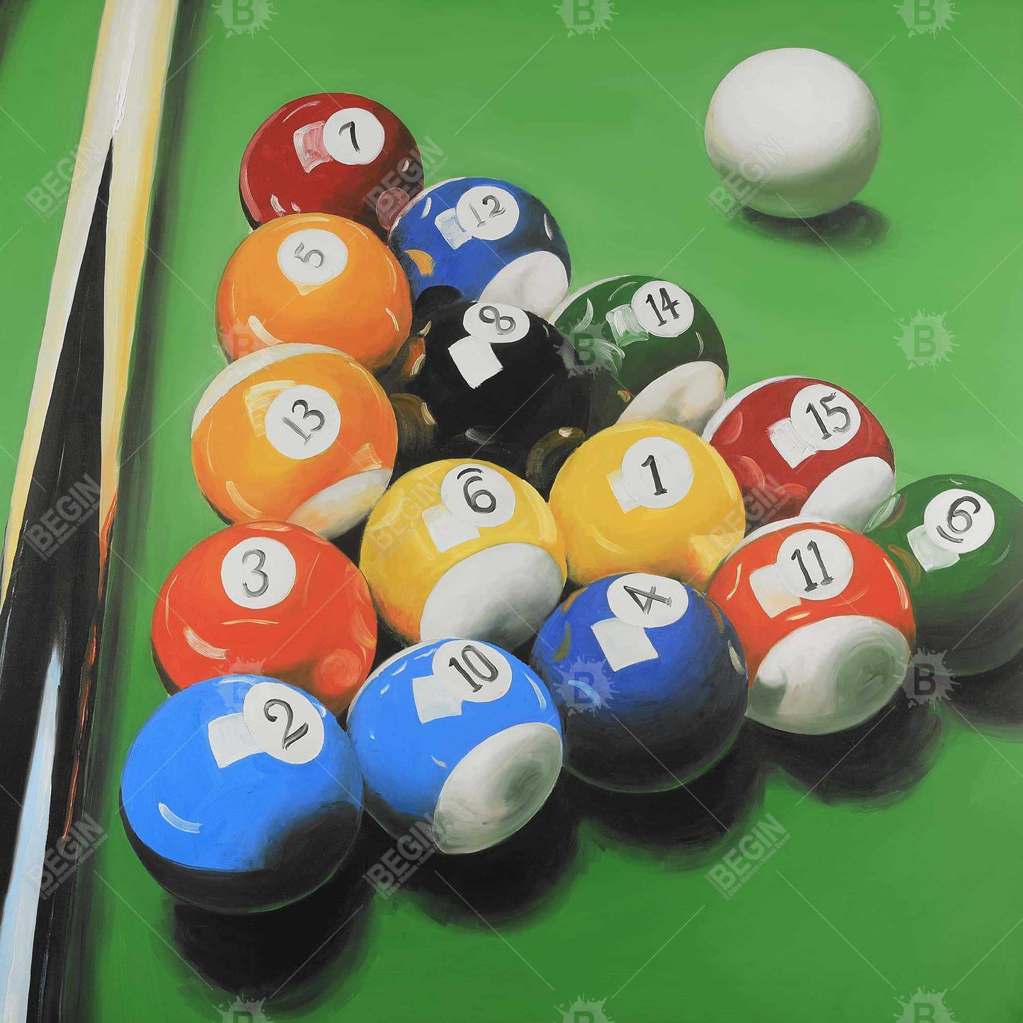 Pool Table Canvas - Hyperrealist Man Cave Decor | Framed Art