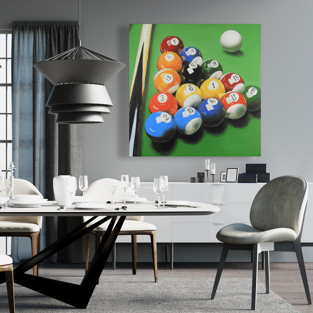 Hyperrealist Blue Man Cave Canvas - Pool Table Art Decor
