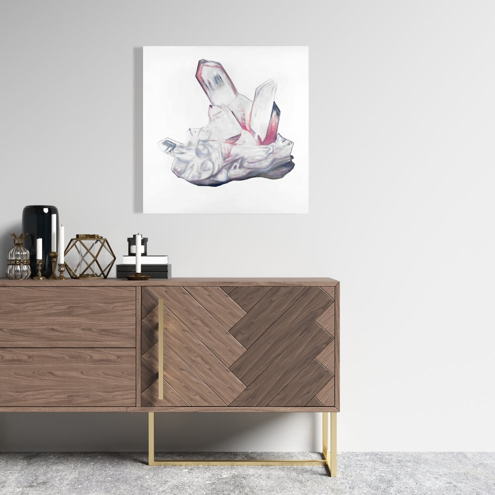 Modern White Canvas - Clear Quartz Crystal Home Decor