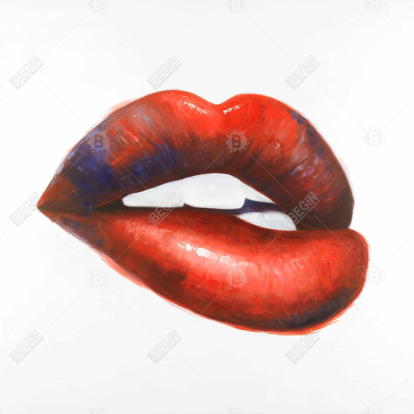 Toile « Beauté Rouge » - Magnifique œuvre d'art murale à la bouche rouge