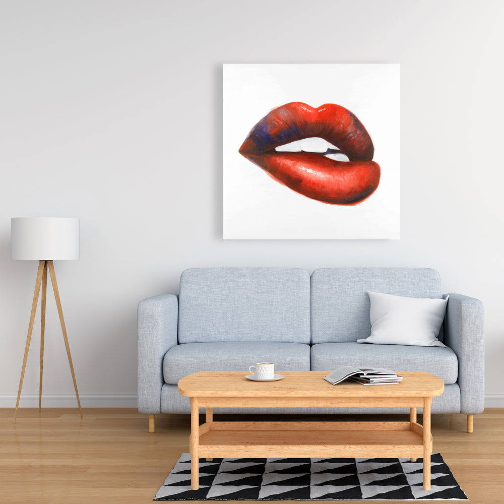 Romantic Fashion Red Canvas - Beautiful Red Mouth Decor