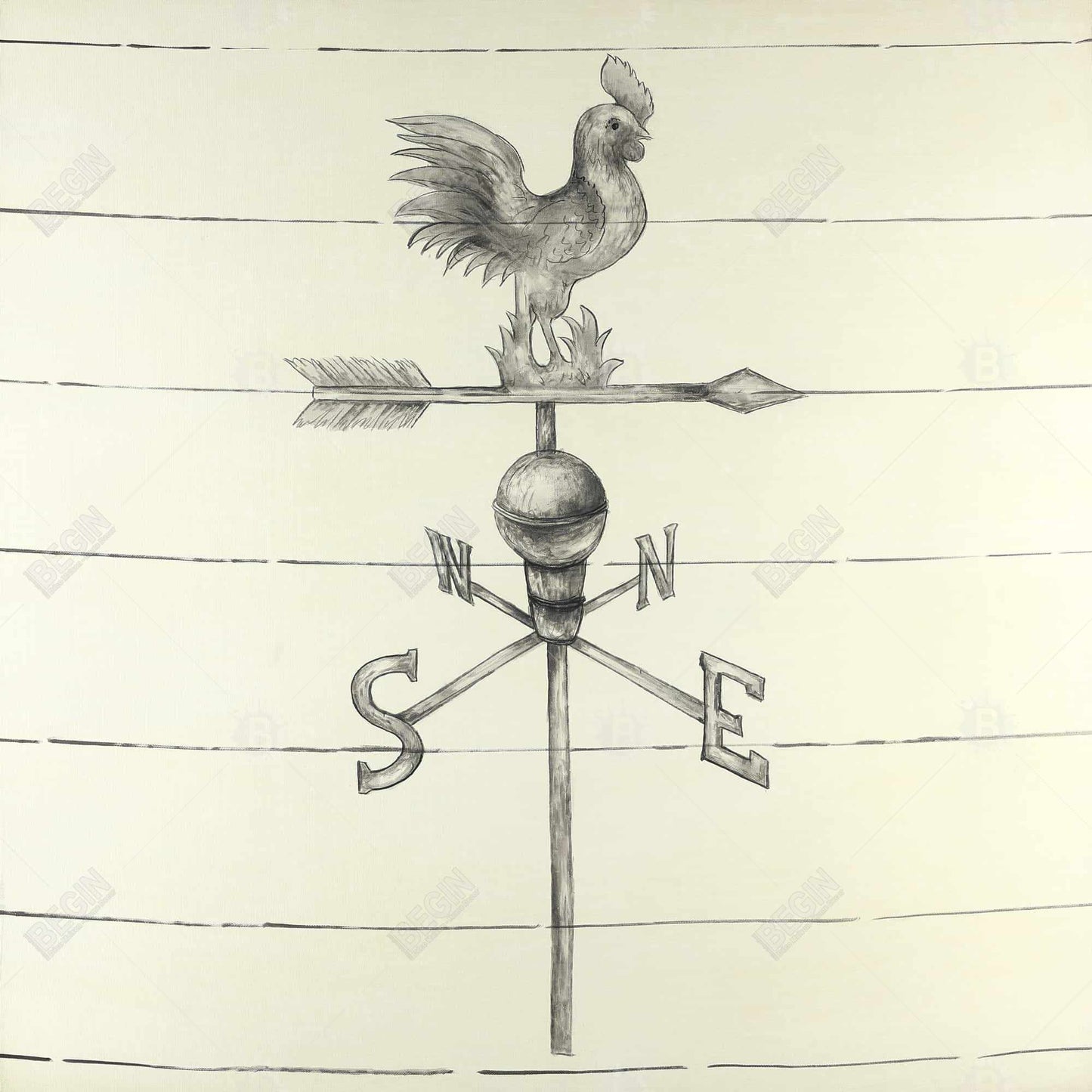 Vintage Weathervane Rustic Kitchen Canvas | Home Decor Art