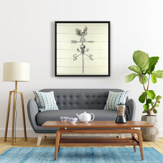 Girouette vintage sur toile rustique pour cuisine | Décoration d'intérieur