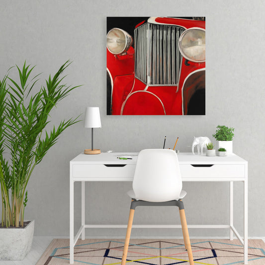 Toile Gros plan sur une voiture des années 50 | Décoration d'intérieur vintage