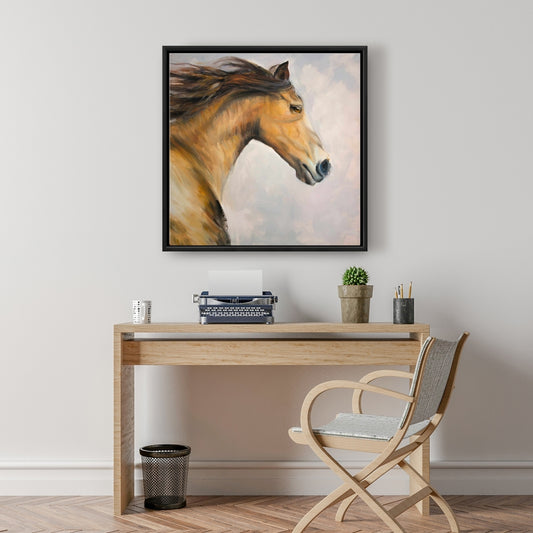 Bedroom Rustic Animals Canvas | Proud Steed with Mane Decor