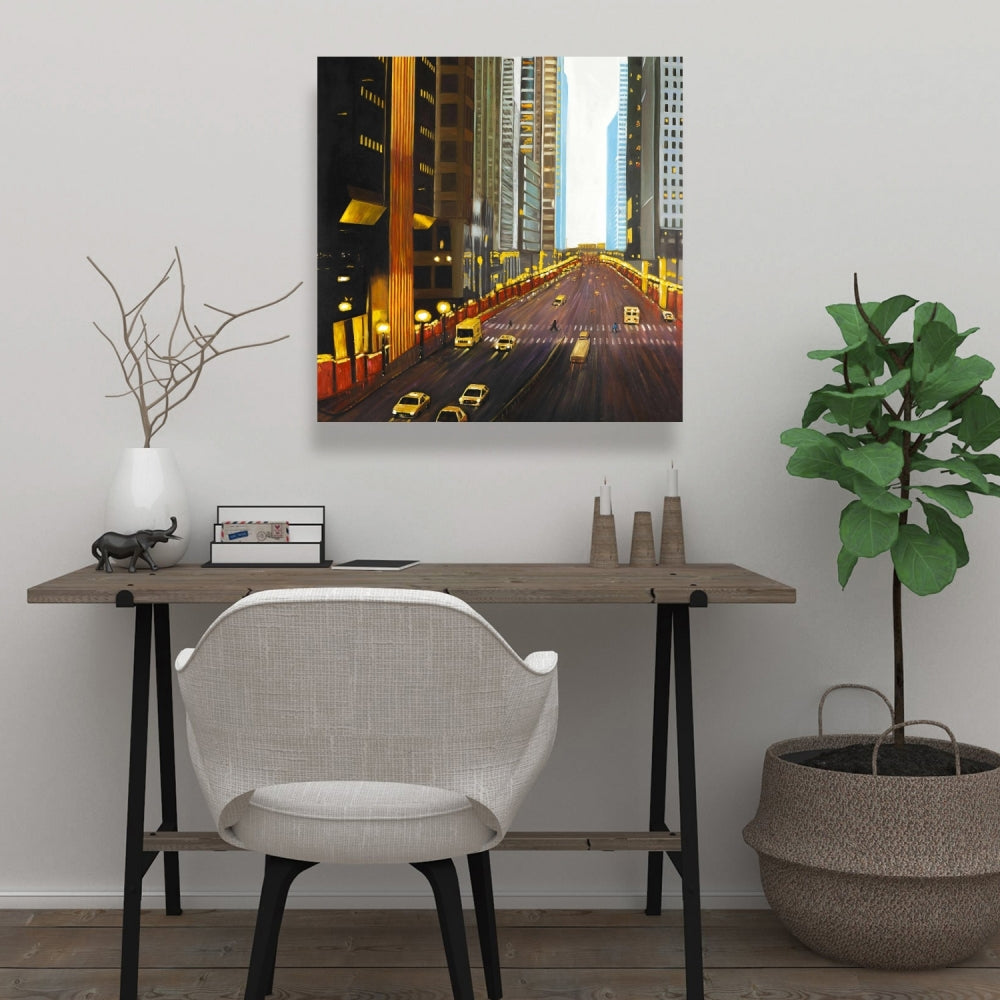Scenic New York City 9th Street Blue Canvas | Home Decor