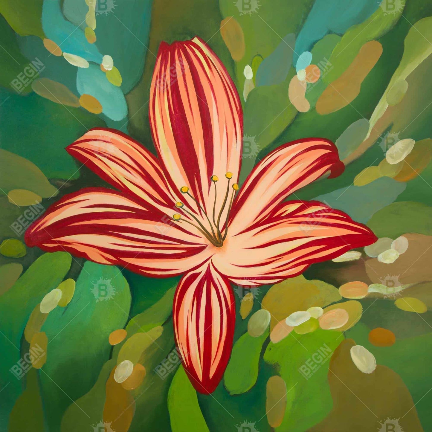 Blaze Tiger Lilies Red Floral Botanical Framed Canvas Decor