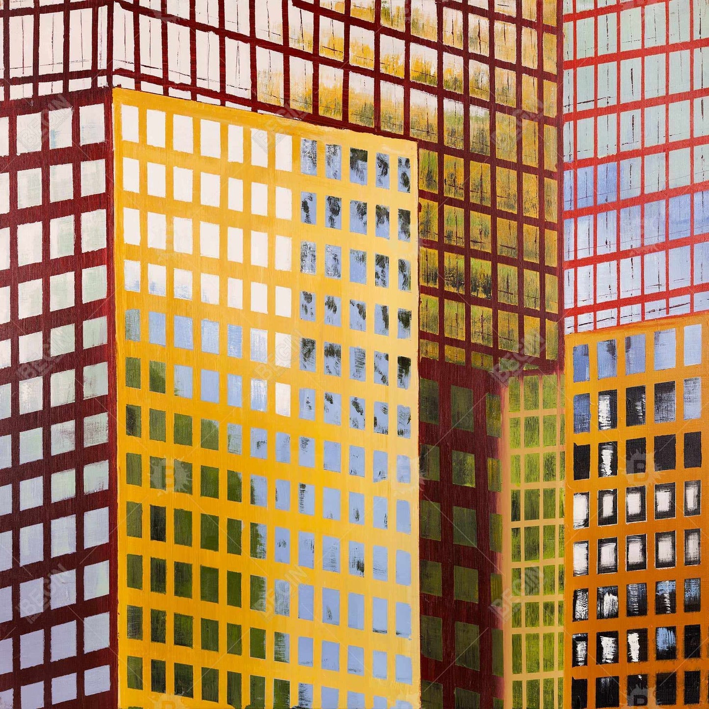 Skyscrapers Framed Canvas | Contemporary Living Room Decor