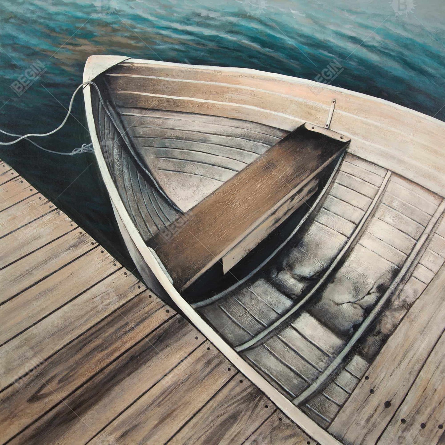 Abandoned Rowboats Coastal Canvas - Boat Bedroom Wall Art Decor