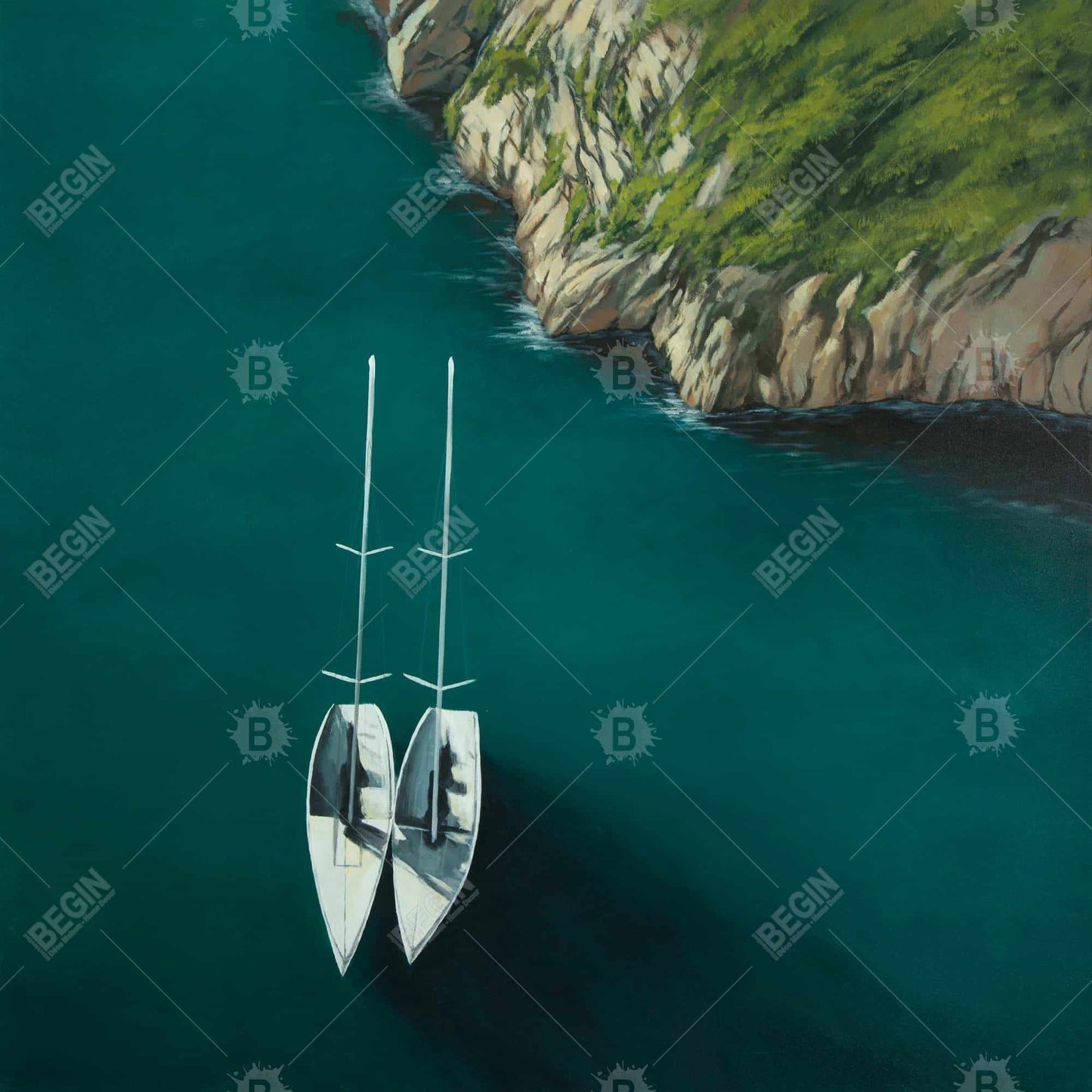 Smooth Sailing Marine Coastal Bedroom | Framed Canvas Decor