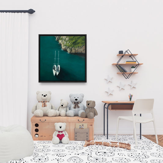 Smooth Sailing Marine Coastal Bedroom | Framed Canvas Decor