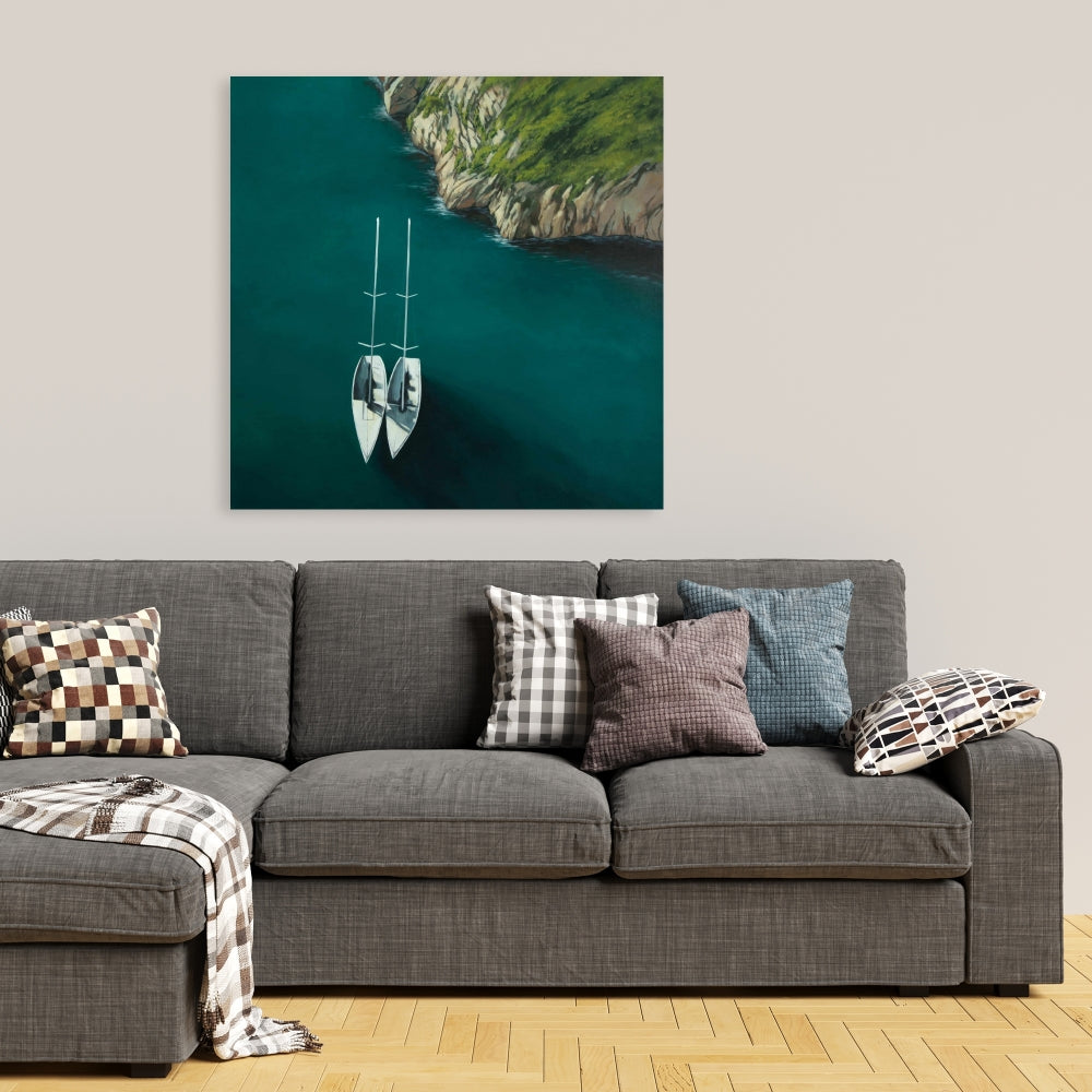 Smooth Sailing Coastal Boat Bedroom Canvas | Home Decor Art