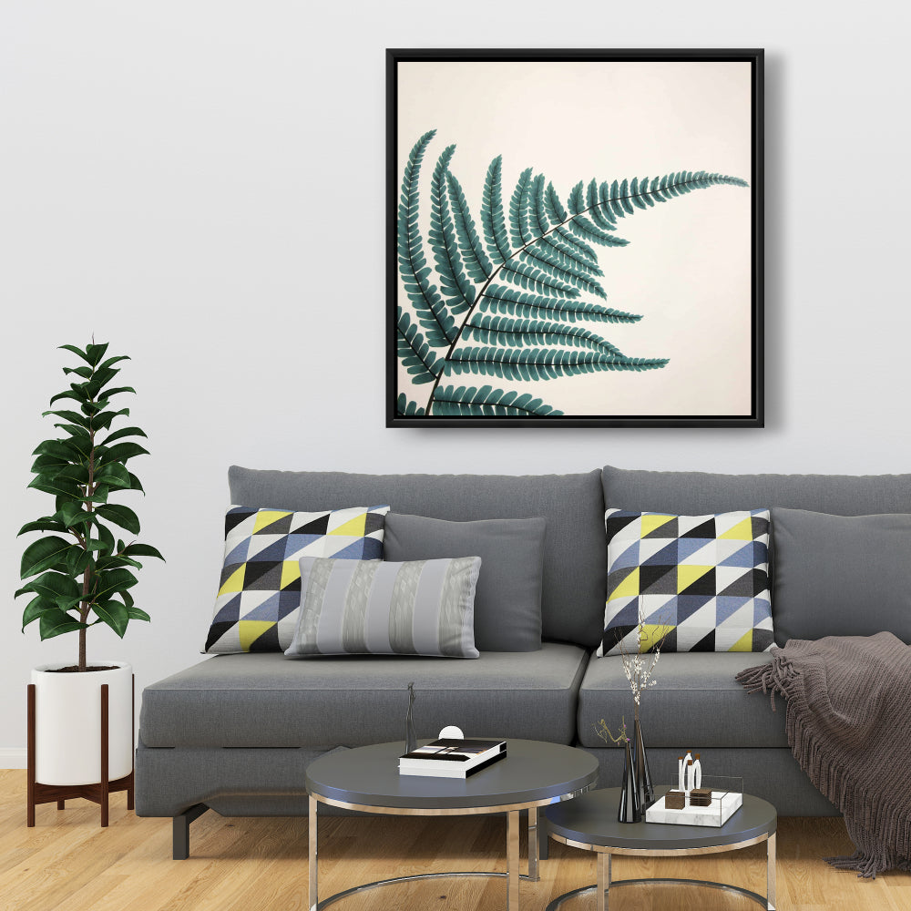 Fern Floral & Botanical Green Bedroom Framed Canvas Decor