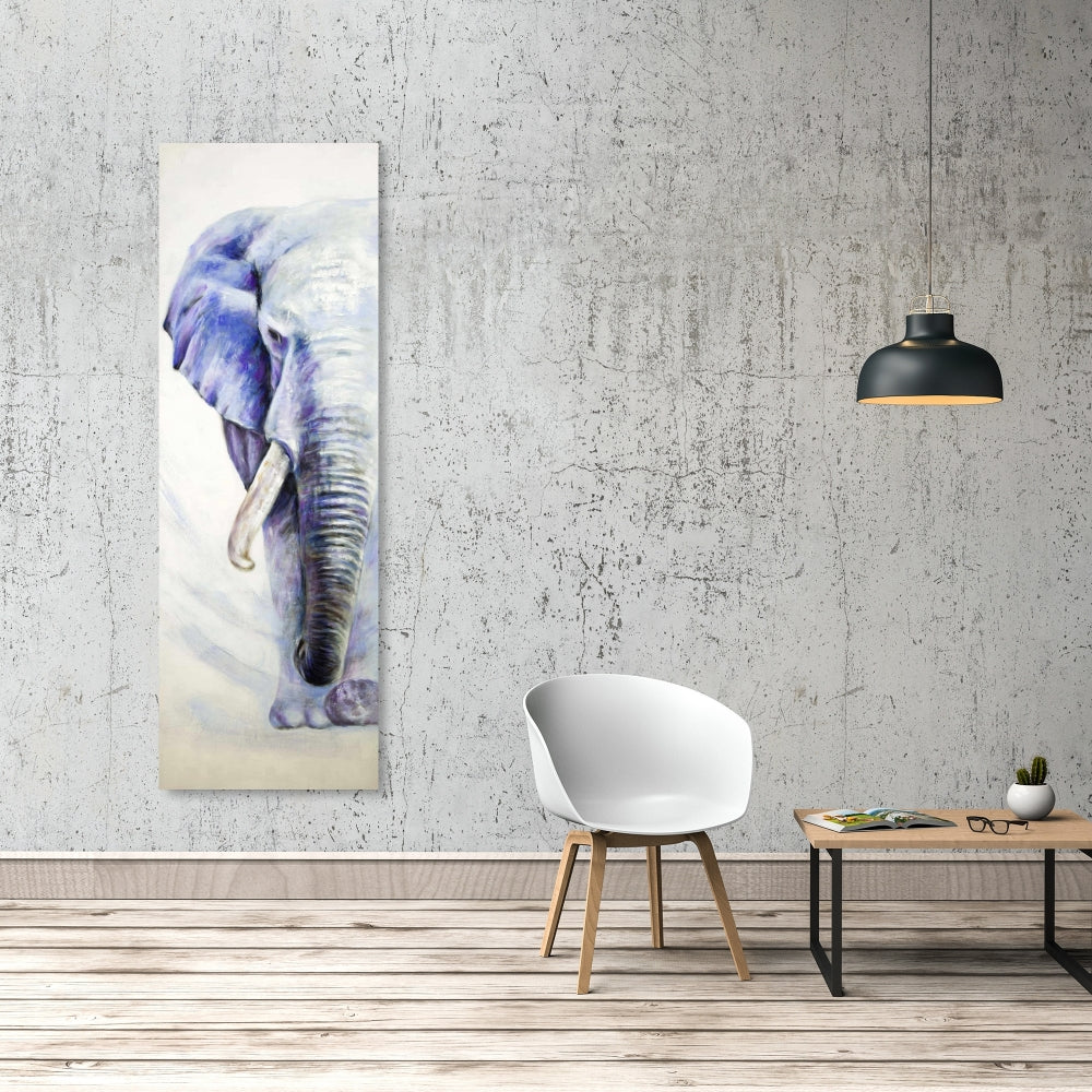 Blue Elephant Canvas | Animal Bedroom Decor | Home Wall Art