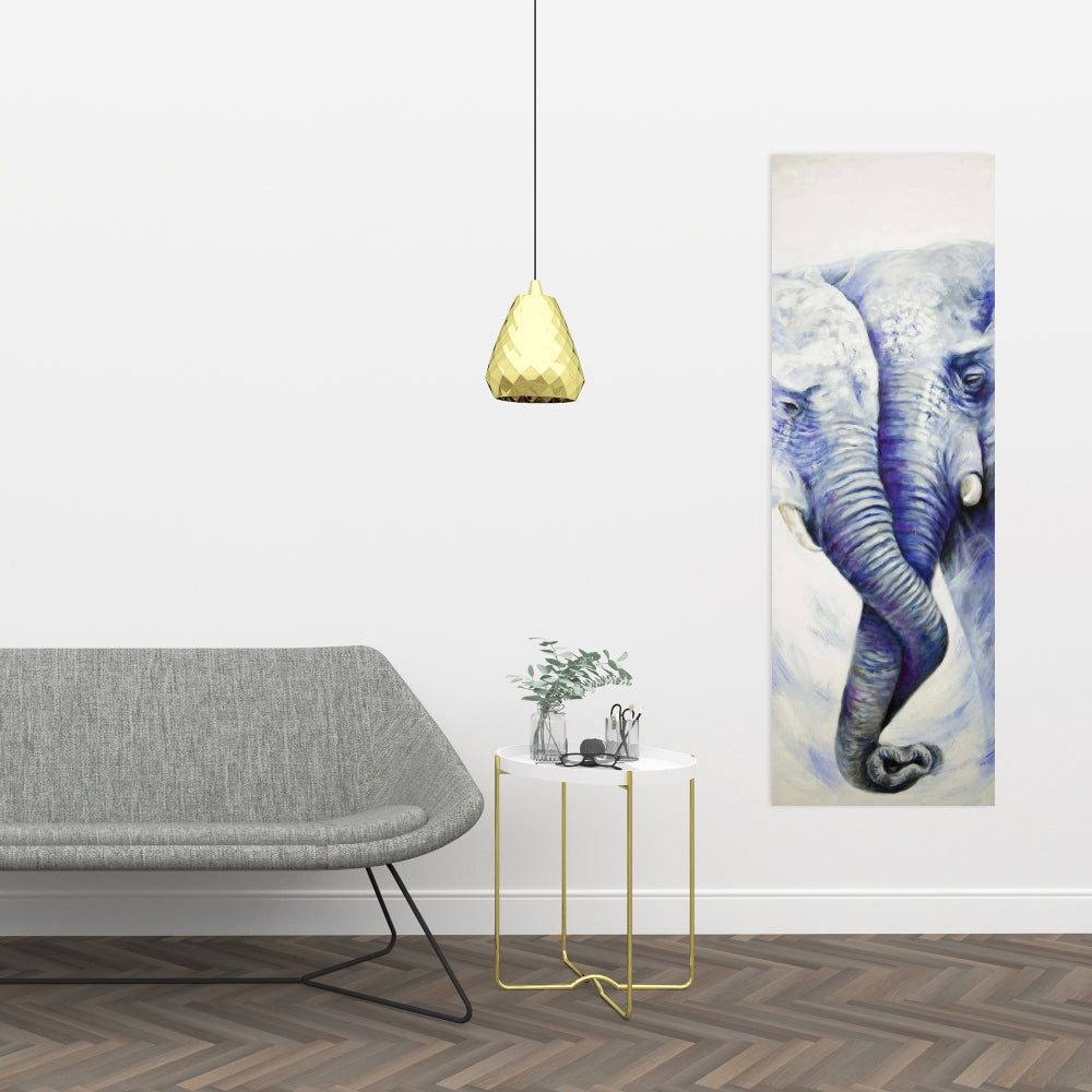 Blue Elephant Romantic Canvas | Elephant Couple Home Decor